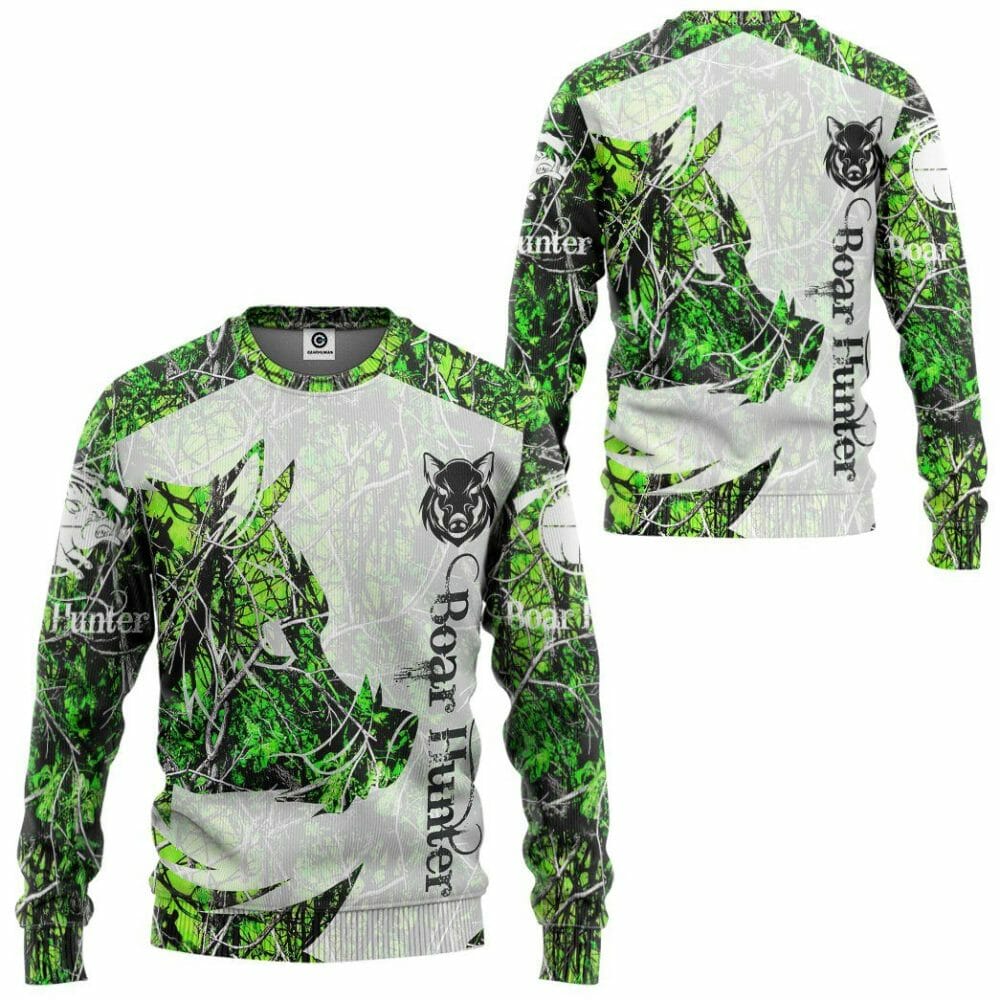 3D Boar Hunter Glas Chustaim Tshirt Éadaí Cochaill