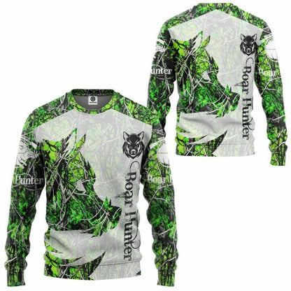 3D Boar Hunter Glas Chustaim Tshirt Éadaí Cochaill
