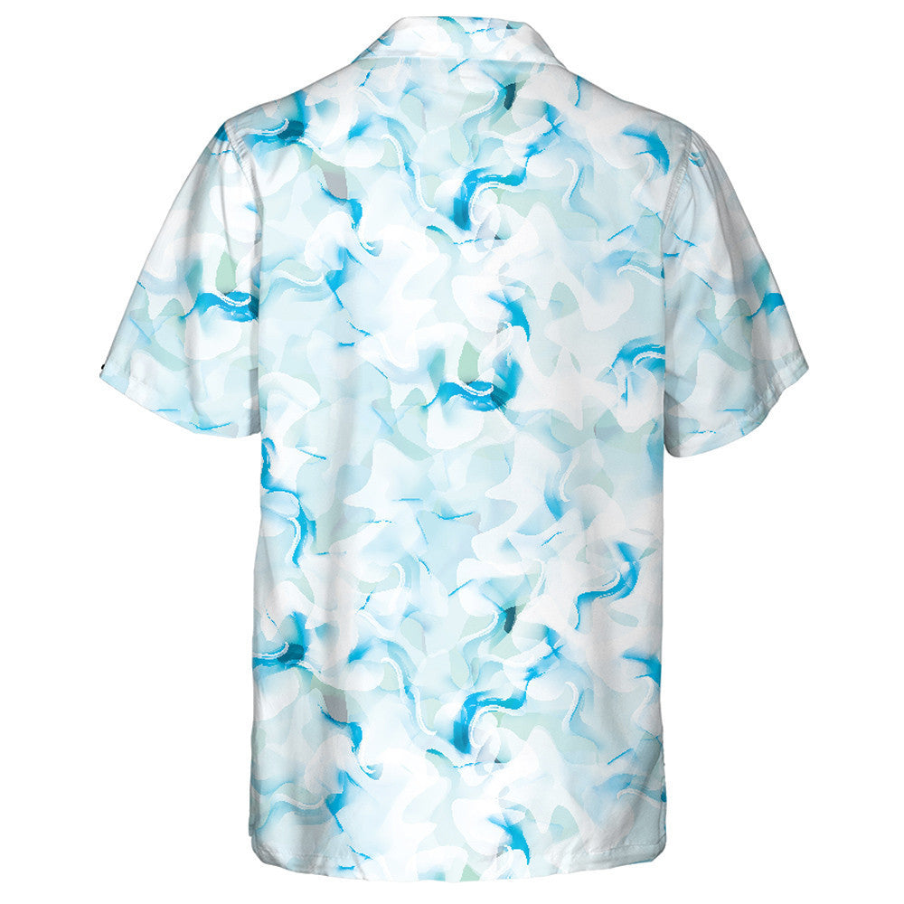 Ideal Watercolor Aqua Marbling Camo Pattern Hawaiian Shirt, Hawaiian Shirt Gift, Christmas Gift