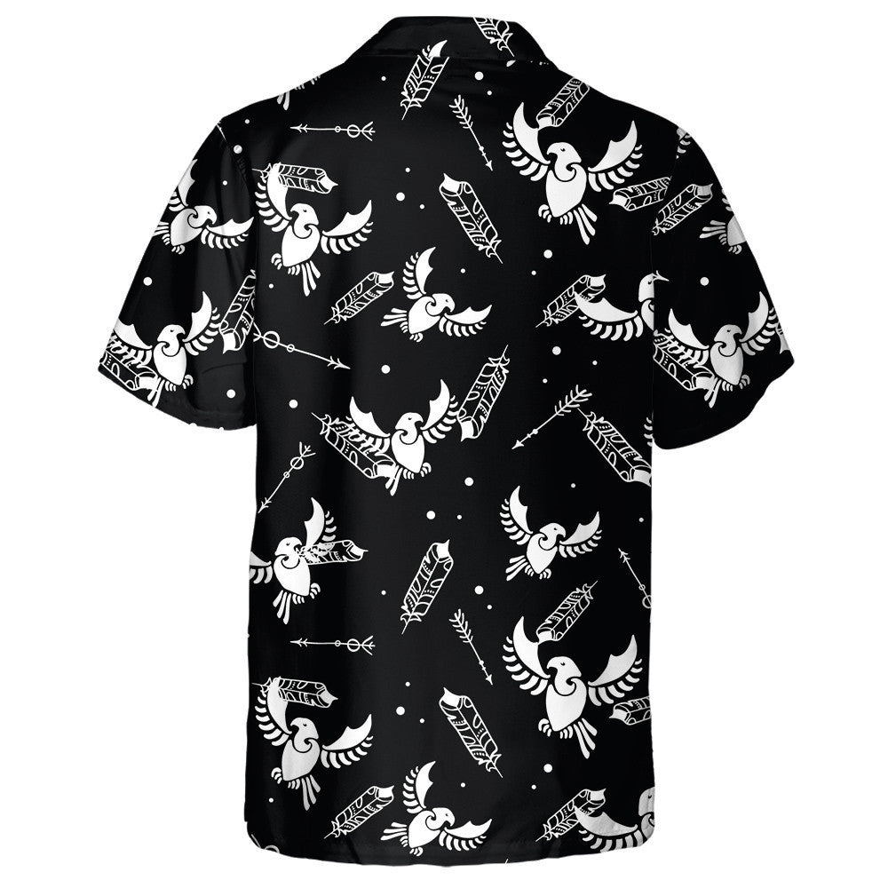 Saigheada Treibhe Agus Iolair Bhán ar Chúlra Dubh Léine haváí, Bronntanas Léine Haváíais, Bronntanas Nollag