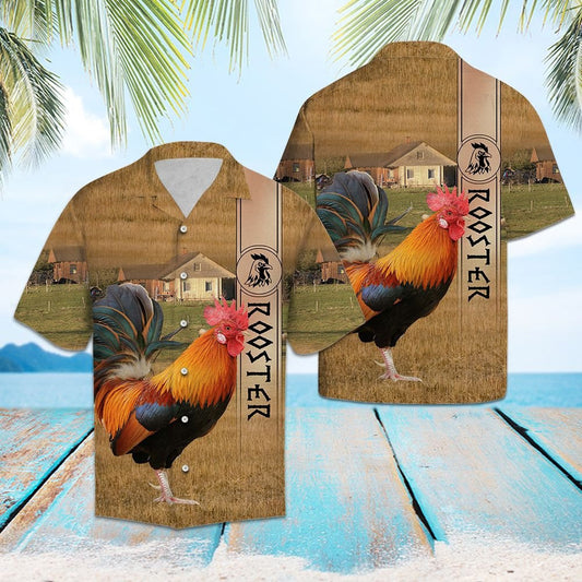 The Beauty Of Rooster In Meadow Hawaiian Shirt,Hawaiian Shirt Gift, Christmas Gift