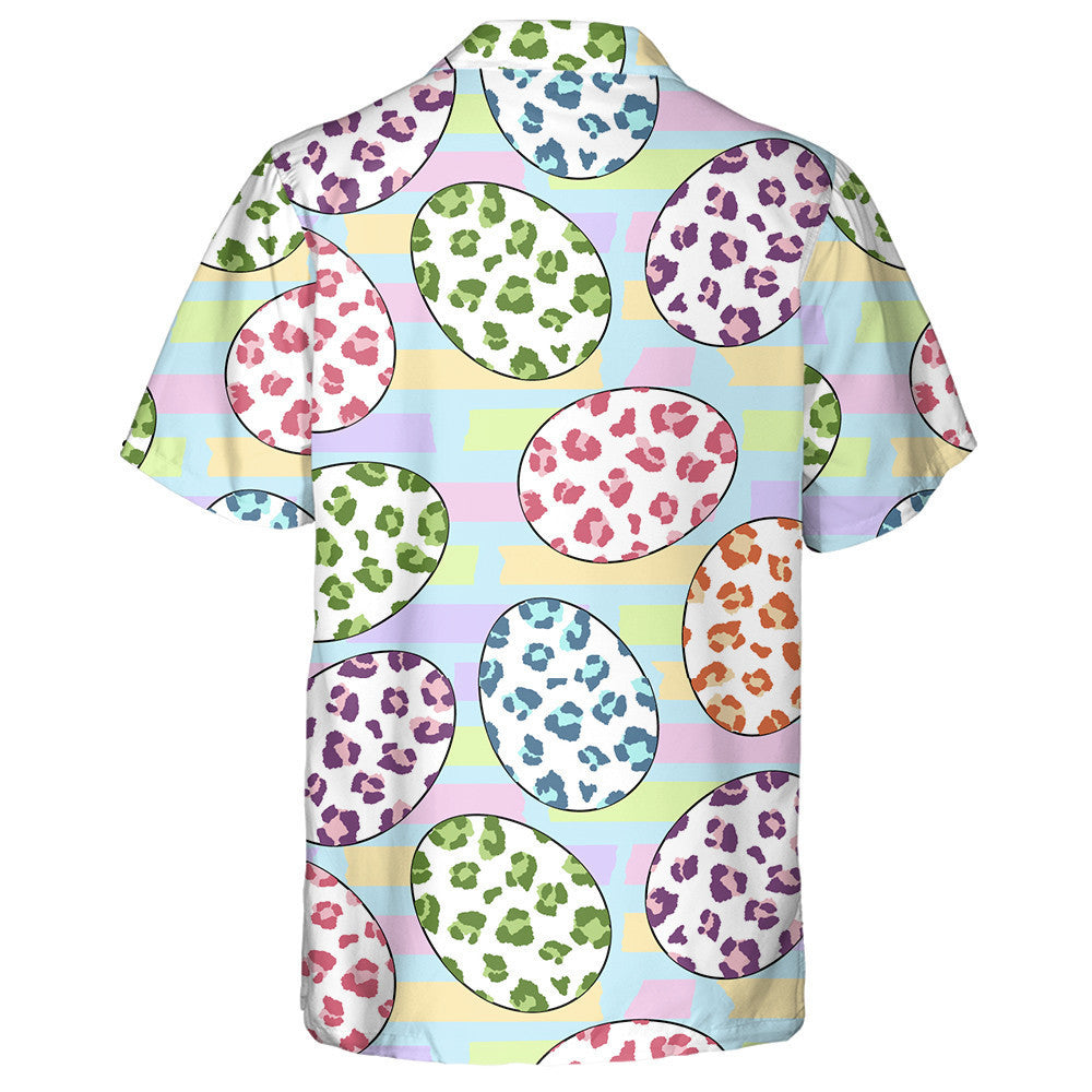 Wild Animals Leopard With Easter Eggs Hawaiian Shirt, Hwaiian For Gift