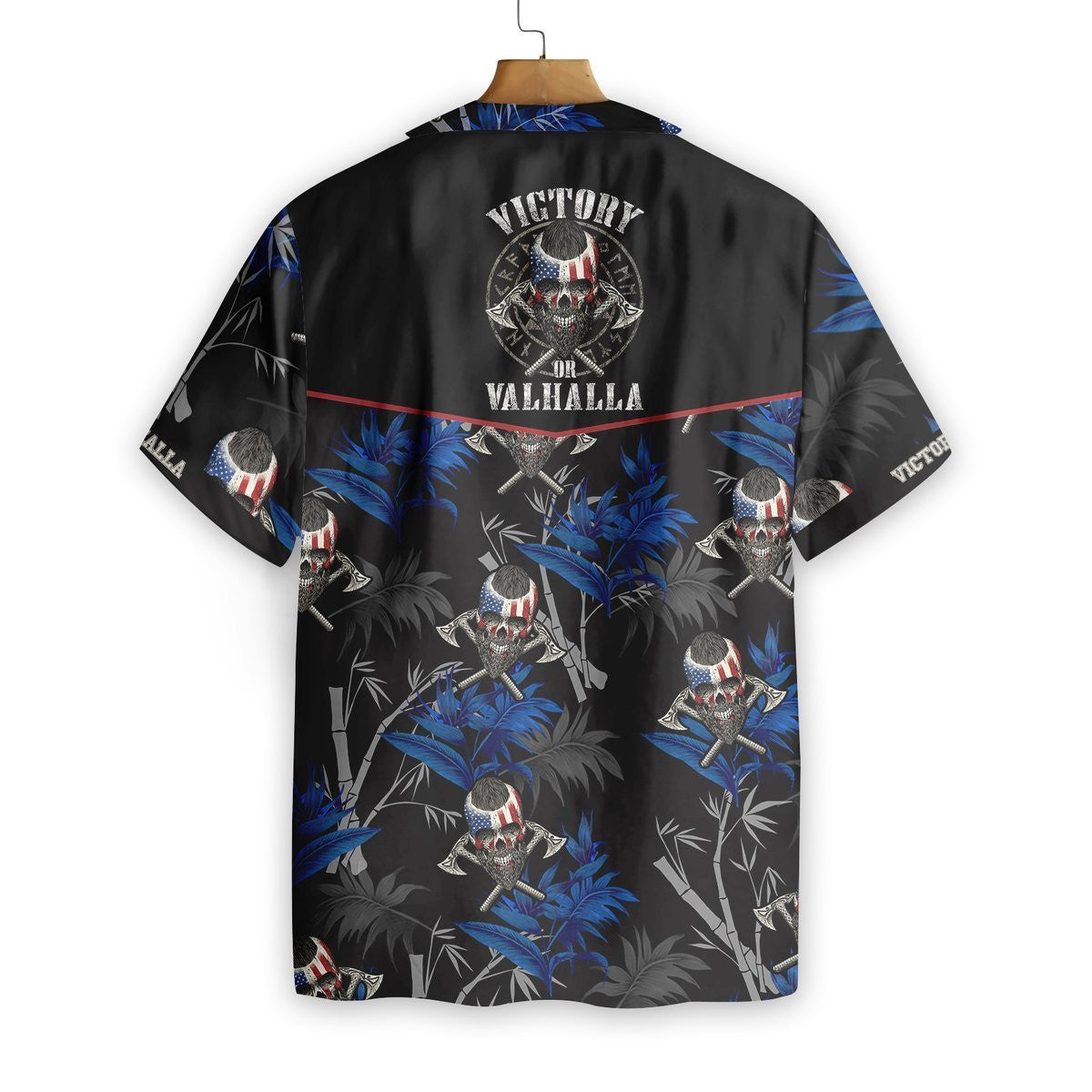 Victory Or Valhalla Viking Black Pattern Hawaiian Shirt, Hwaiian For Gift