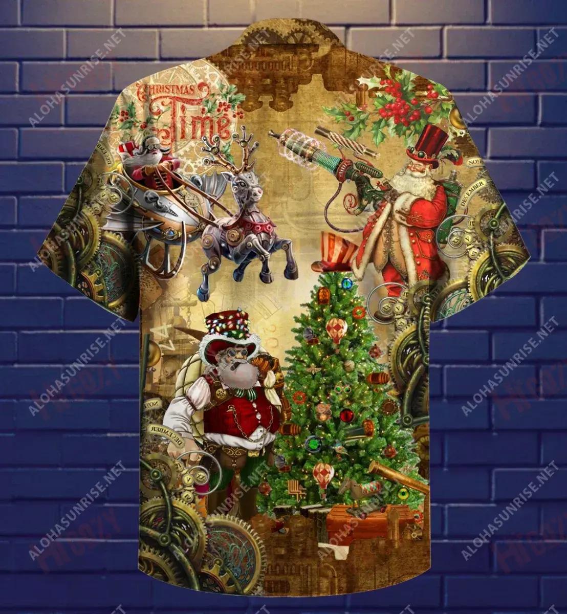 Léinte Gearr Muinchille Nollag Steampunk Caitheamh aimsire Léinte Haváíais is Fearr Léinte Haváís do Mhná, Bronntanas Léine Haváís, Bronntanas Nollag