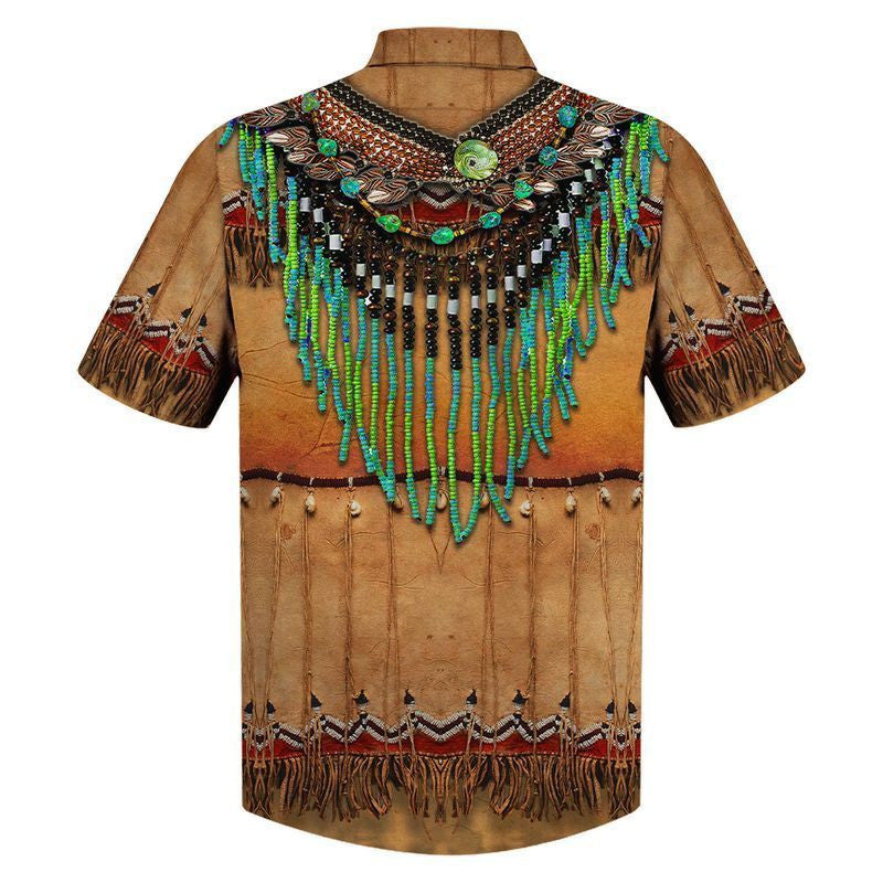 Native American Hawaiian Shirt Brown Theme,Hawaiian Shirt Gift, Christmas Gift