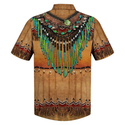 Native American Hawaiian Shirt Brown Theme,Hawaiian Shirt Gift, Christmas Gift