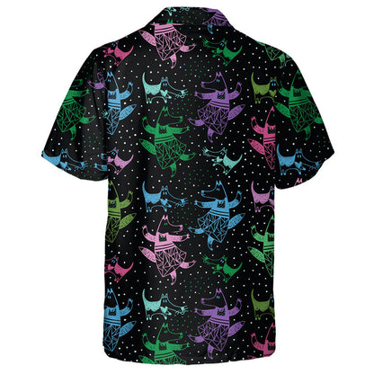 Funny Fox And Dog In Cartoon Background Hawaiian Shirt, Hawaiian Shirt Gift, Christmas Gift