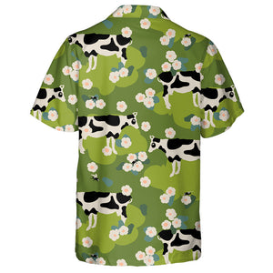 Cow Flies And Flowers On Green Hawaiian Shirt,Hawaiian Shirt Gift, Christmas Gift