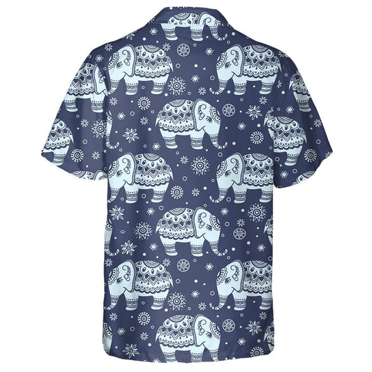 Tribal Background With Elephant Indian Ethnic Hawaiian Shirt,Hawaiian Shirt Gift, Christmas Gift