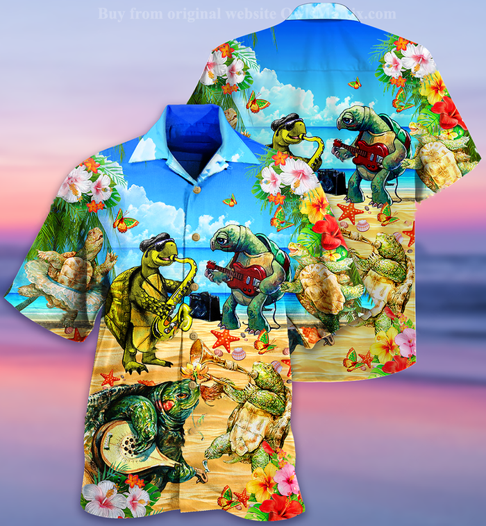 Turtle Loves Music Everyday - Hawaiian Shirt, Hawaiian Shirt Gift, Christmas Gift