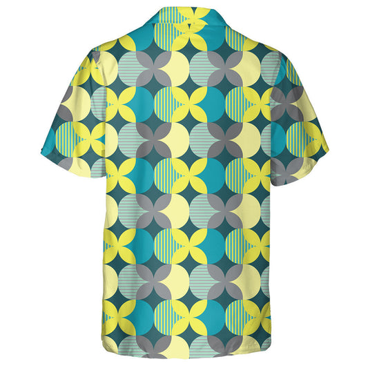 Téama Geoiméadrach Le Féileacán I Léine Haváí Trendy Buí Agus Liath, Bronntanas Léine Haváíais, Bronntanas Nollag