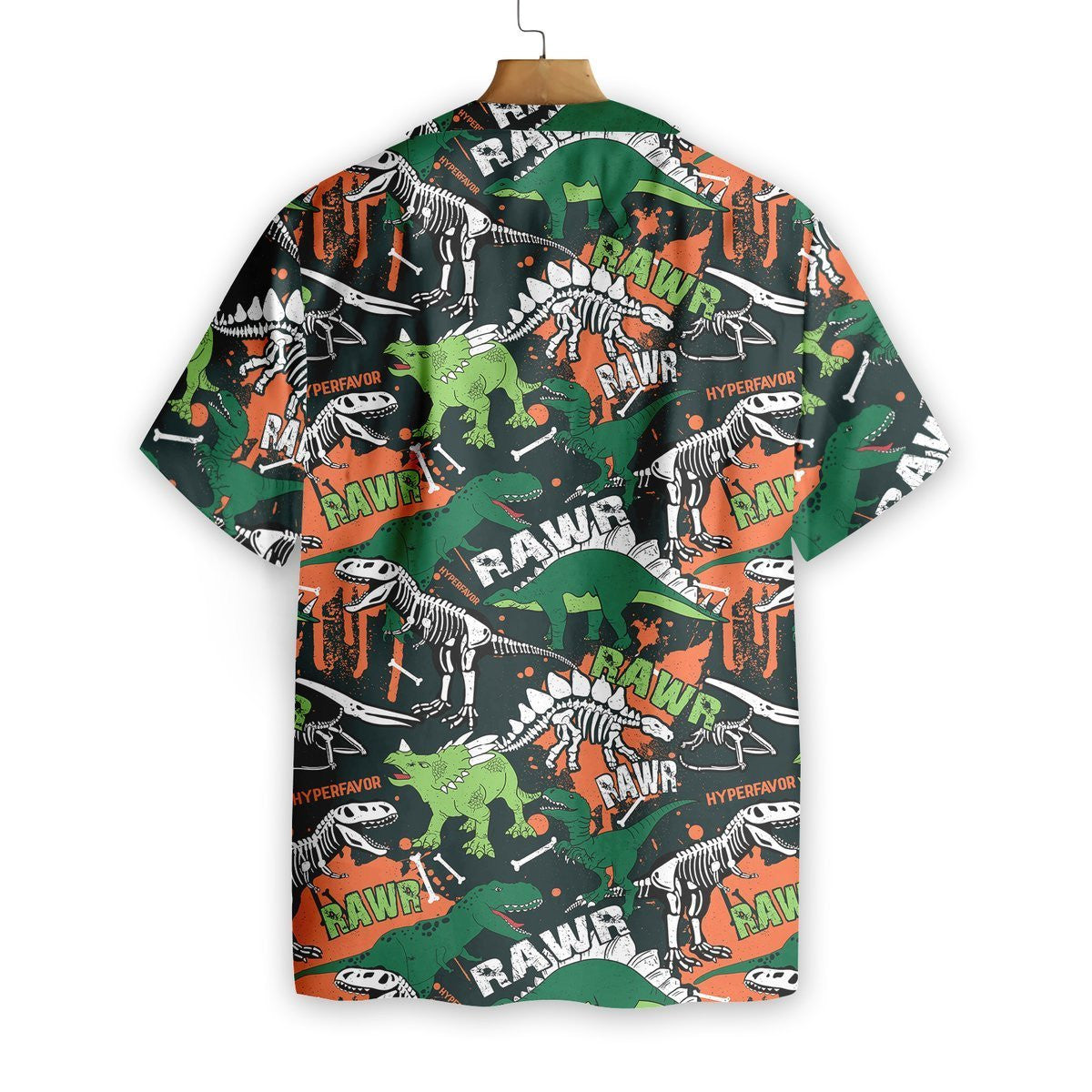 Green And White Dinosaur Pattern Hawaiian Shirt,Hawaiian Shirt Gift, Christmas Gift