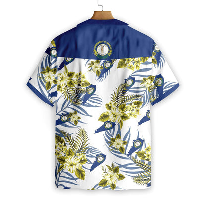 Kentucky Proud On White Background Pattern Hawaiian Shirt, Hawaiian For Gift