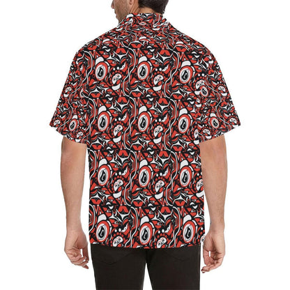 Black And Red Illustration Art Hawaiian Shirt, Hawaiian For Gift