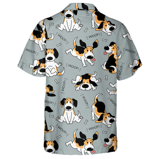 Madra Gníomhach Beagle Greannmhar I Stíl Sceitse Cartúin Léine Haváís, Bronntanas Léine Haváíais, Bronntanas Nollag