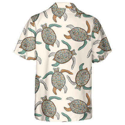 Ethnic With Turtles Retro Vintage Style Hawaiian Shirt,Hawaiian Shirt Gift, Christmas Gift