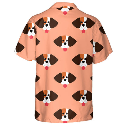 Cute Beagle Puppy Head Hand Draw Hawaiian Shirt, Hawaiian Shirt Gift, Christmas Gift