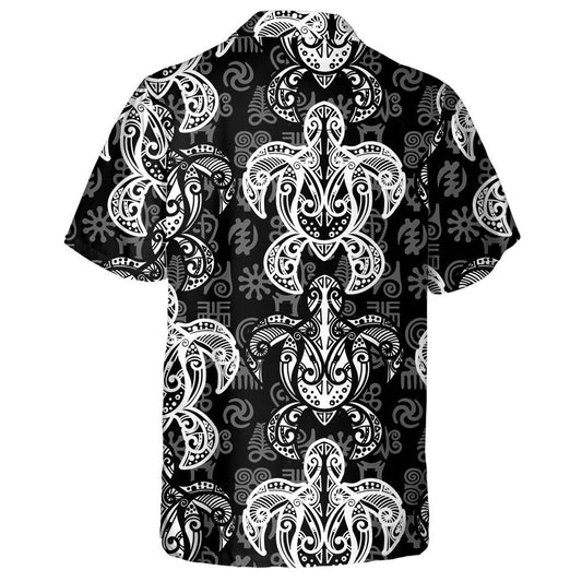 Sea Turtle In Indigenous Tribal Polynesian Style Hawaiian Shirt, Hawaiian Shirt Gift, Christmas Gift
