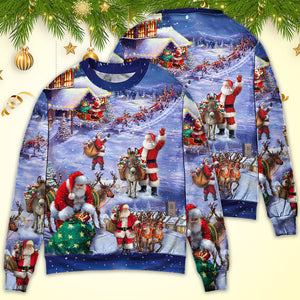 Christmas Santa Claus Story Night Gift For Xmas Painting Style Ugly Christmas Sweater, Christmas Gift, Gift Christmas 2024