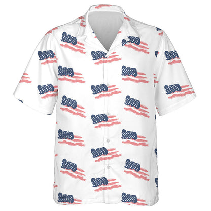 Péinteáil Uiscedhathanna Brat Tírghrá SAM Ar Chúlra Bán Léine Haváí, Bronntanas Léine Haváí, Bronntanas Nollag