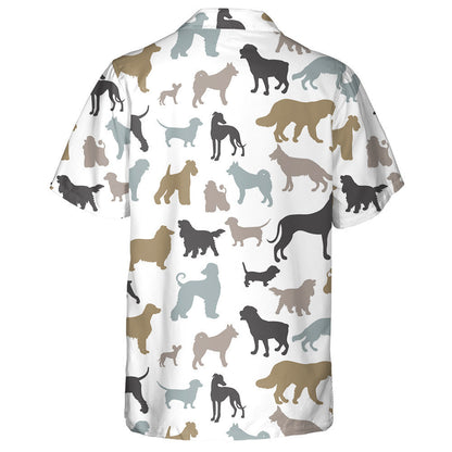 Silhouettes Of Dogs Of Different Breeds Hawaiian Shirt,Hawaiian Shirt Gift, Christmas Gift