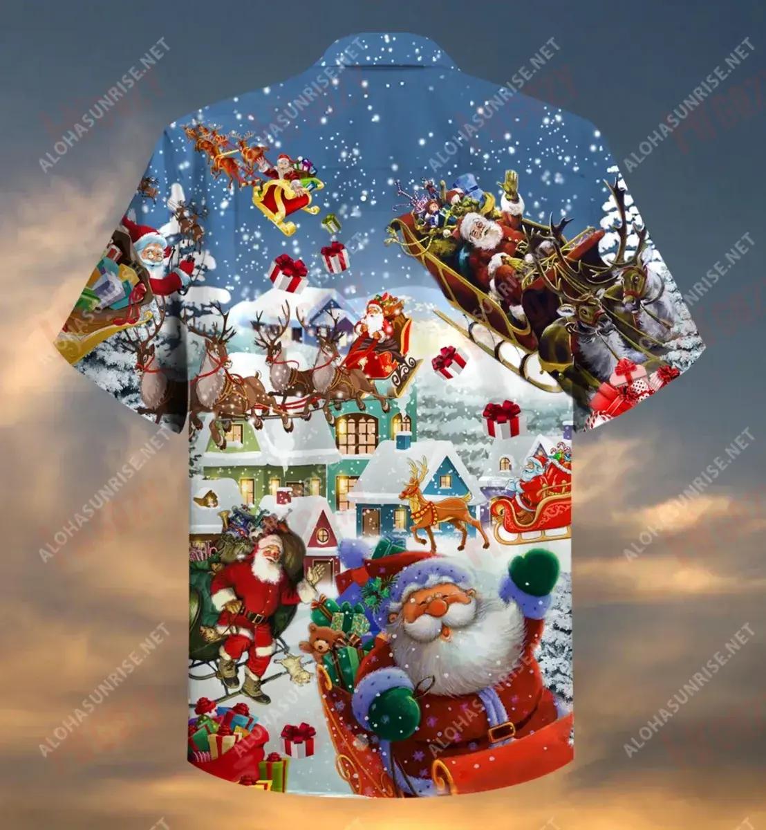 Say Hi From Santa'S Sleigh Short Short Sleeve Shirt Summer Hawaiian T Shirts Custom Hawaiian Shirts Hawaiian Shirt Pattern, Hawaiian Shirt Gift, Christmas Gift