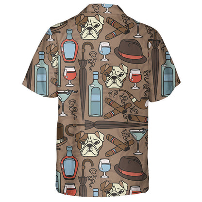 Gentleman's Club With Dogs In Cartoon Background Hawaiian Shirt, Hawaiian Shirt Gift, Christmas Gift