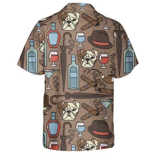 Gentleman's Club With Dogs In Cartoon Background Hawaiian Shirt, Hawaiian Shirt Gift, Christmas Gift
