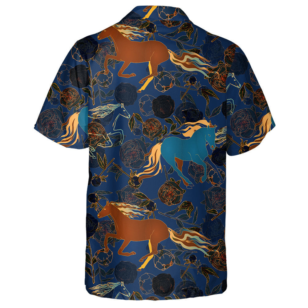 Brown Horses With Colored Manes And Tails Hawaiian Shirt, Hawaiian Shirt Gift, Christmas Gift