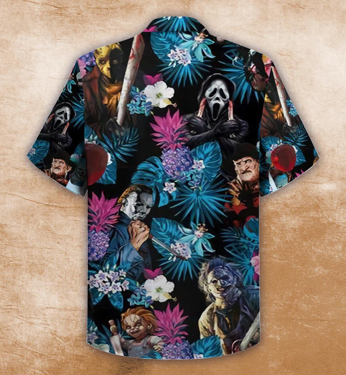 Cloigeann Uafásach le Patrún Duille Hibiscus Tropical Léine Haváí, Bronntanas Léine Haváís, Bronntanas Nollag