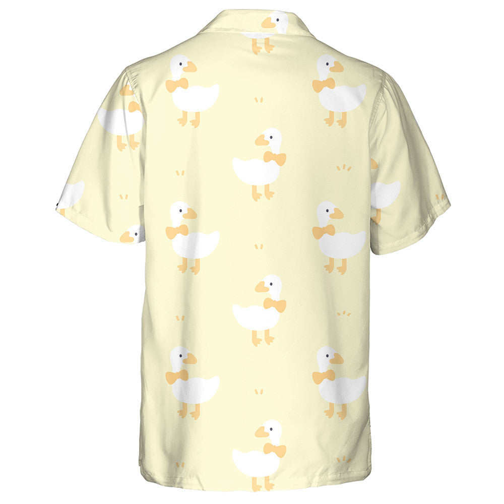 Hand Drawn Cute Duck With Bow Tie Hawaiian Shirt, Hawaiian Shirt Gift, Christmas Gift