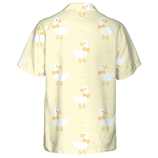 Hand Drawn Cute Duck With Bow Tie Hawaiian Shirt, Hawaiian Shirt Gift, Christmas Gift