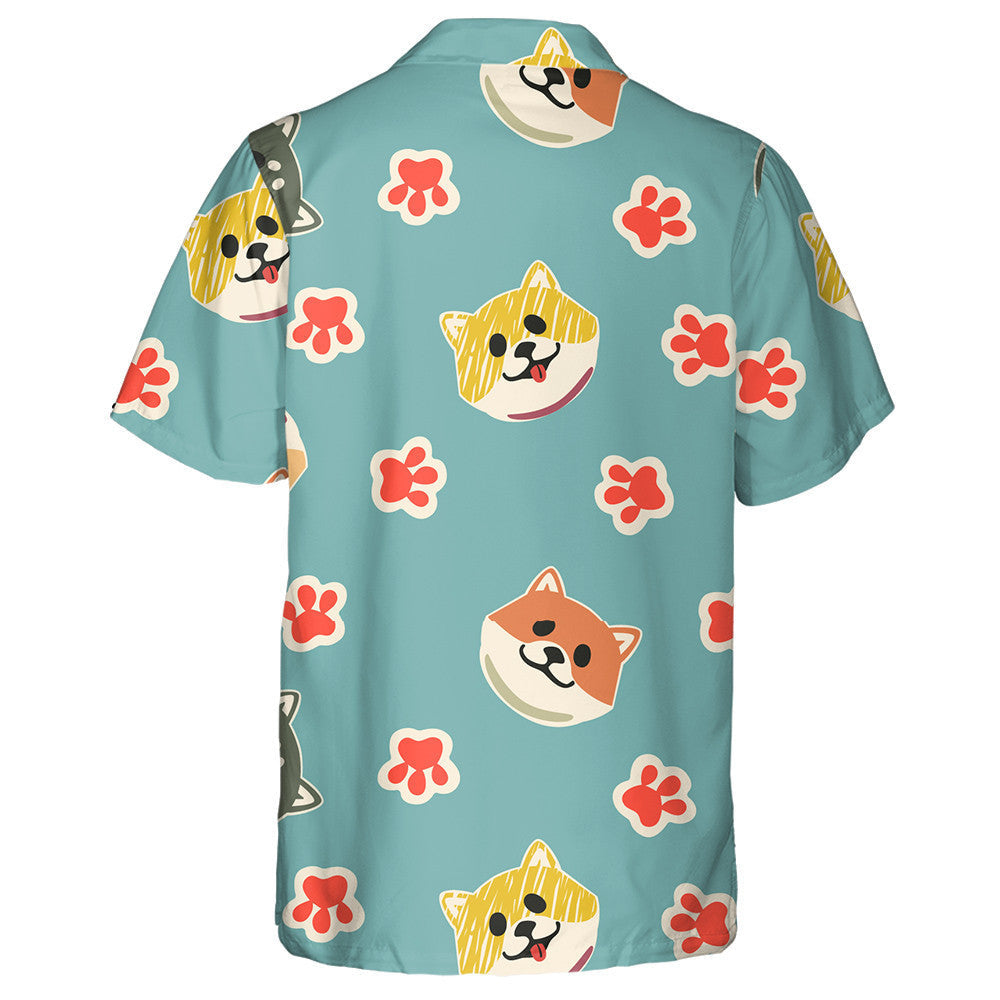 Cartún Seapánach Shiba Inu Cúlra Scoite Madra Léine Haváíais, Bronntanas Léine Haváíais, Bronntanas Nollag