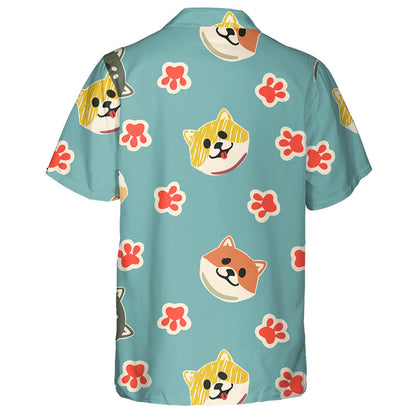 Cartún Seapánach Shiba Inu Cúlra Scoite Madra Léine Haváíais, Bronntanas Léine Haváíais, Bronntanas Nollag