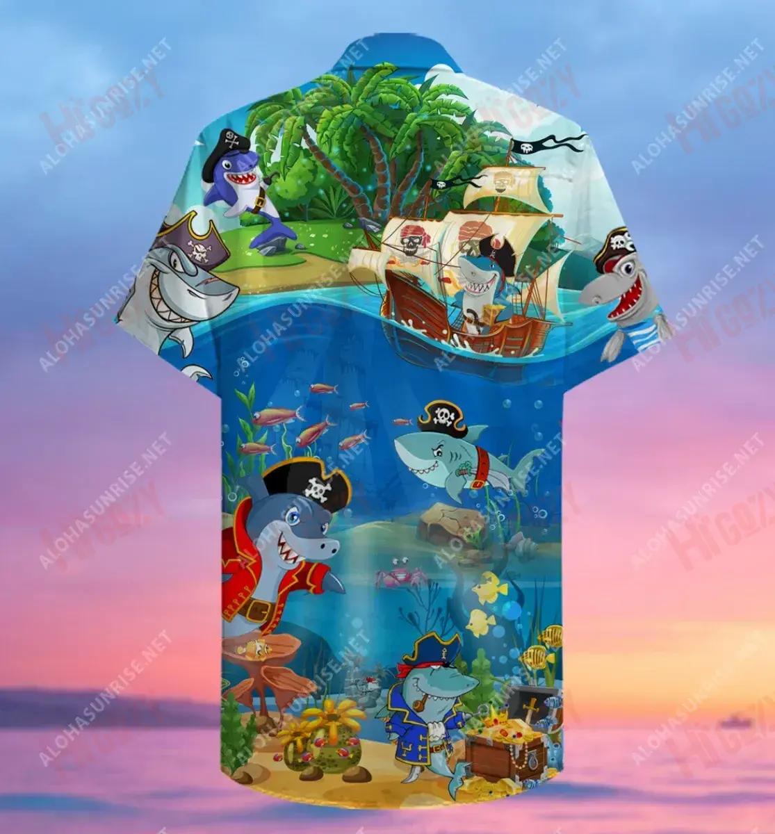 Siorcanna Pirate Iontach Léinte Gearr Muinchille Unisex Léinte T Haváíacha an tSamhraidh Léinte Haváís is Fearr Na bhFear, Bronntanas Léine Haváíais, Bronntanas Nollag