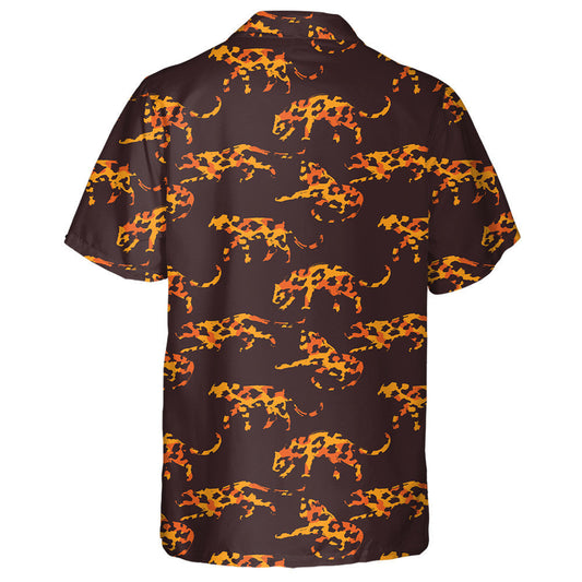 Wild African Leopards With Abstract Brown Style Hawaiian Shirt, Hawaiian Shirt Gift, Christmas Gift