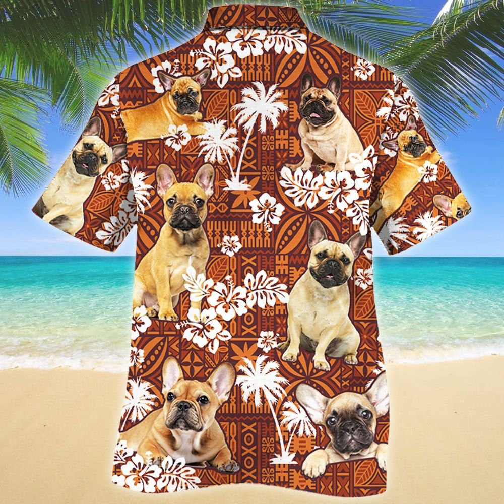 Lovers Madraí Bulldog Fraincis álainn Patrún Dearg Treibhe Léine Haváís, Bronntanas Léine Haváís, Bronntanas Nollag