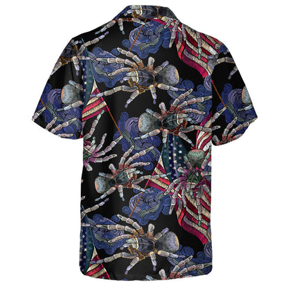 Bróidnéireacht Damhán alla Rippled Bratach Mheiriceá Léine Haváís Sky Oíche, Bronntanas Léine Haváís, Bronntanas Nollag