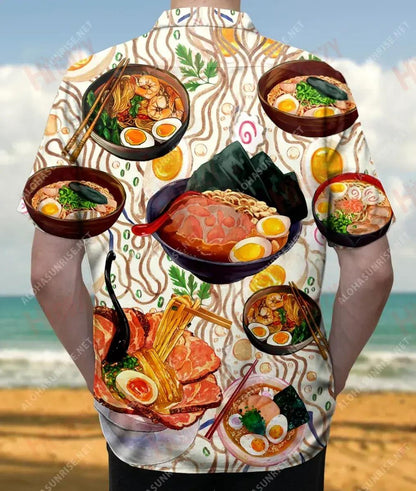 Beidh Do Dhroim ag Ramen i gcónaí Léine Muinchille Ghearr Unisex Caitheamh aimsire Léinte Haváís Saincheaptha Léinte Haváís Patrún Léine Haváís, Bronntanas Léine Haváís, Bronntanas Nollag