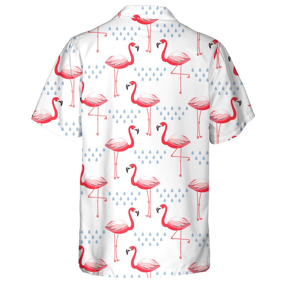 Red Beautiful Flamingo With Drop Of Water Hawaiian Shirt, Hawaiian Shirt Gift, Christmas Gift