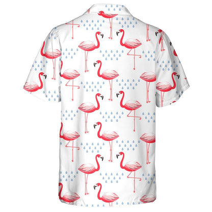 Red Beautiful Flamingo With Drop Of Water Hawaiian Shirt, Hawaiian Shirt Gift, Christmas Gift