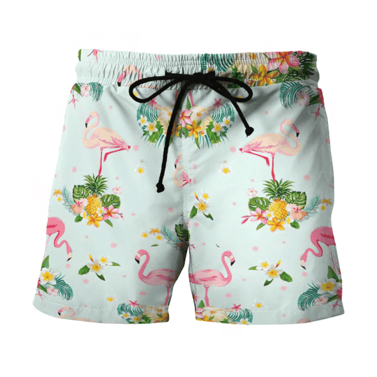 Flamingo Álainn I bhForaois Thrópaiceach Téama Gorm Léine Haváís, Bronntanas Léine Haváíais, Bronntanas Nollag