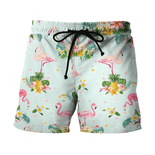 Flamingo Álainn I bhForaois Thrópaiceach Téama Gorm Léine Haváís, Bronntanas Léine Haváíais, Bronntanas Nollag