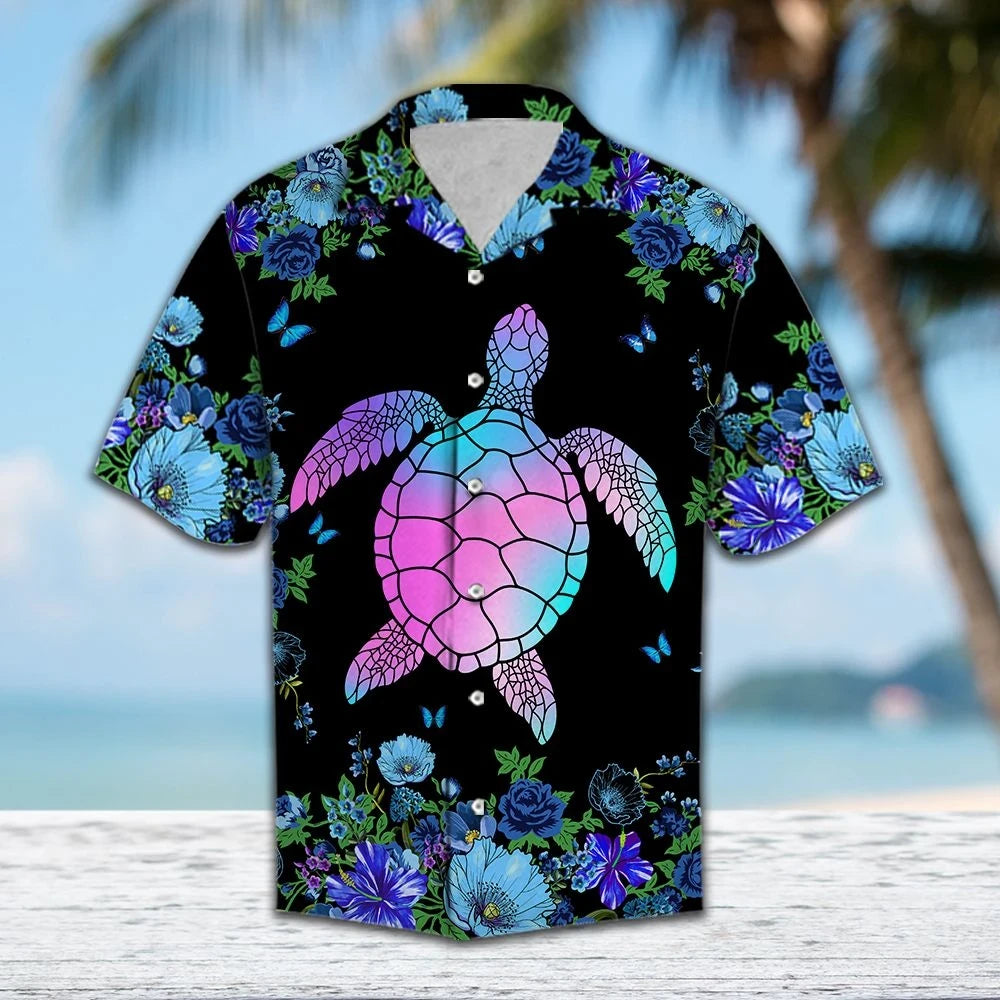 Bláth Gorm Holagrafach Le Patrún Turtar Mara Léine Haváís, Bronntanas Léine Haváís, Bronntanas Nollag