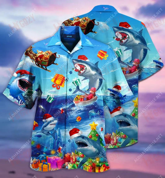 Daidí na Siorcanna Nollag Unisex Léine Gearr Haváís Aigéan Léinte Haváís Léinte Haváís is Fearr do Mhná, Bronntanas Léine Haváís, Bronntanas Nollag