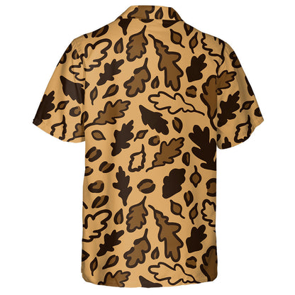 Wild African Leopard With Fall Oak Leaves Hawaiian Shirt, Hawaiian Shirt Gift, Christmas Gift