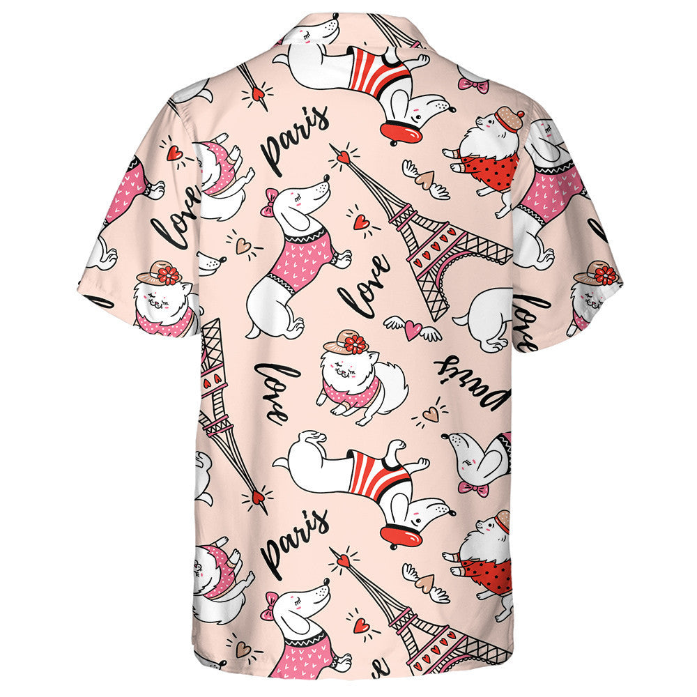 Madra Stíl na Fraince ar Chúlra Bándearg Léine Haváís, Bronntanas Léine Haváí, Bronntanas Nollag