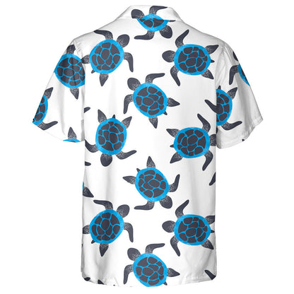 White Dotted Background With Green Turtles Hawaiian Shirt, Hwaiian For Gift