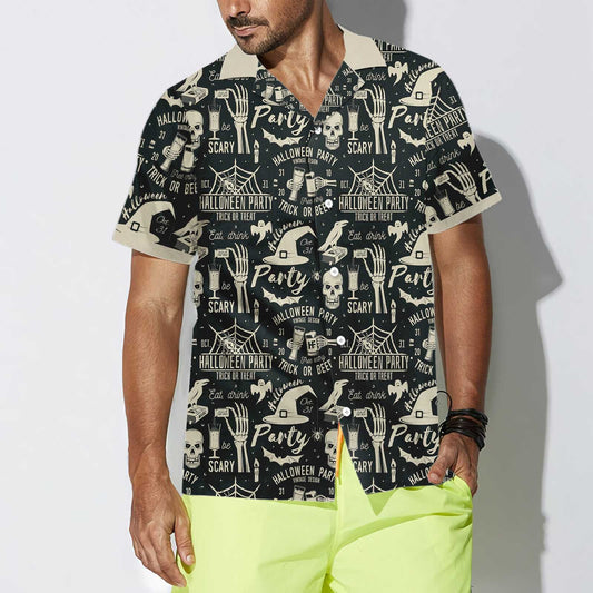Theme Retro Halloween Beer Party Colorful Hawaiian Shirt,Hawaiian Shirt Gift, Christmas Gift