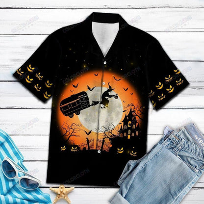 Caravan Witches Halloween Hawaiian Shirt_Hawaiian Shirt Gift, Christmas Gift